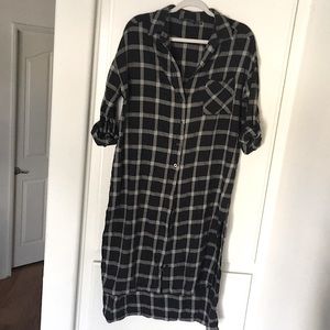 Long black button cardigan